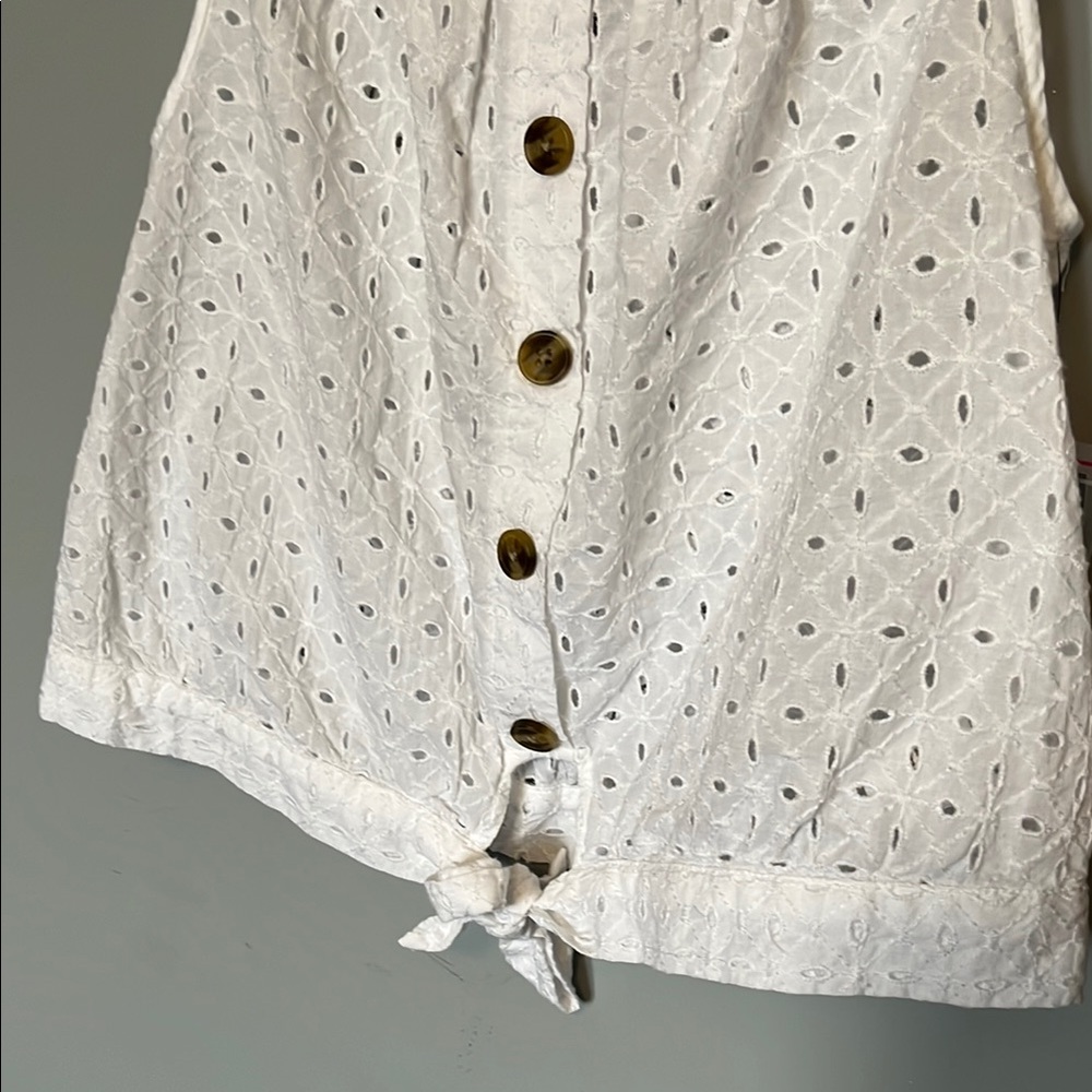 White Eyelet Off-Shoulder Top - Picture 3 of 10